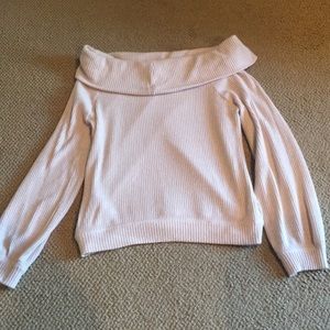 Off the shoulder long sleeve sweater